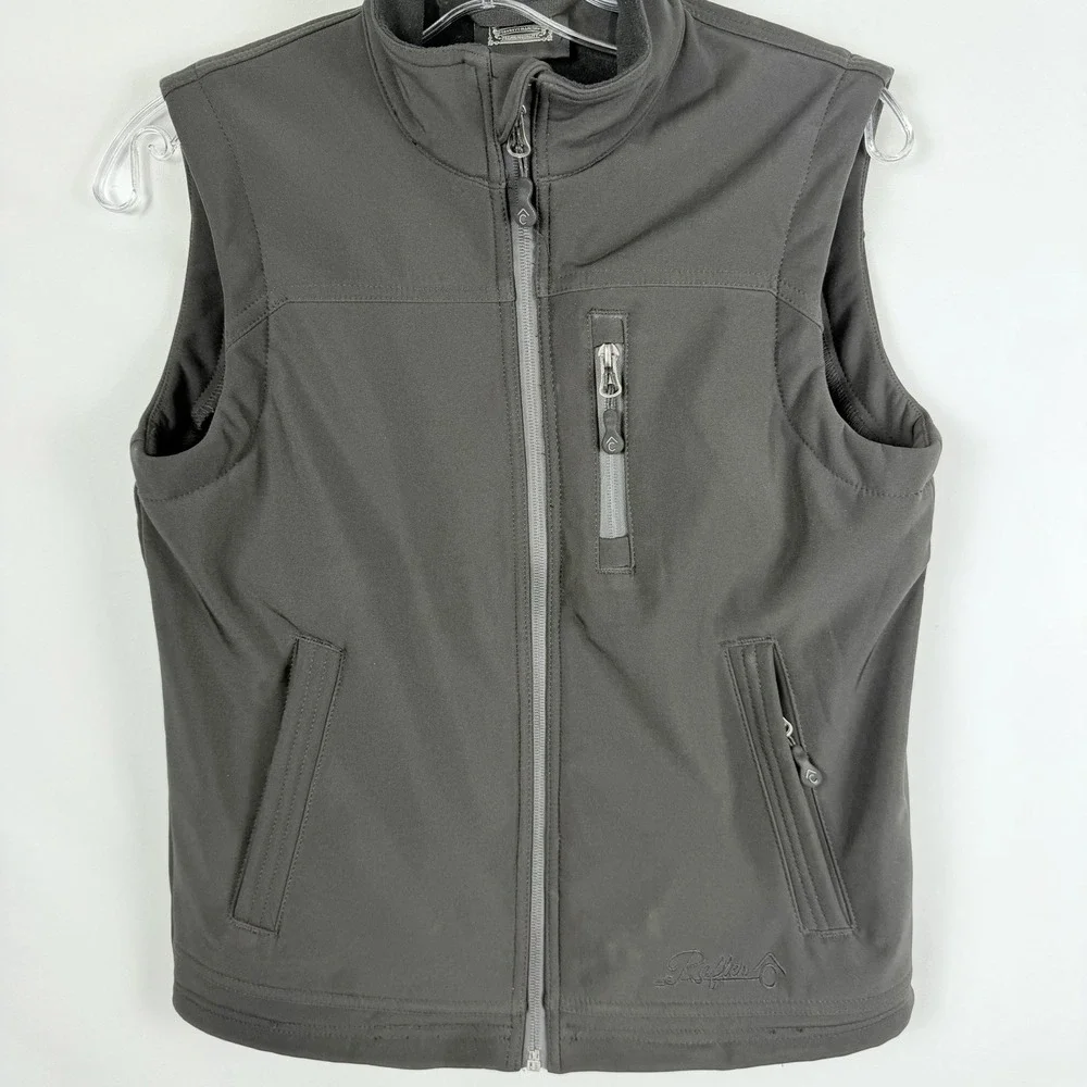 Rafter C Mens Sz M Black Bonded Vest Zipper Pockets Gorpcore Outdoors Cowboy